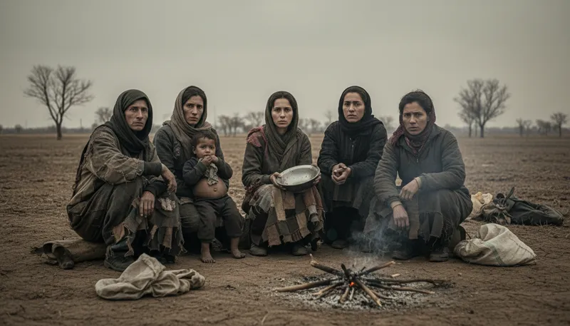 Illustration of starve: to deprive of something essential