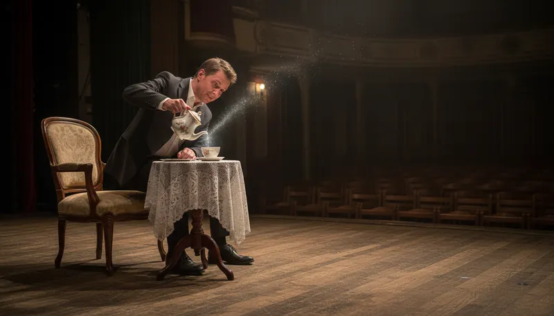 Illustration of stage business: Actions performed on stage to enhance a scene.