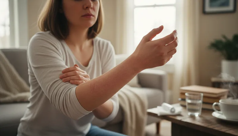 Illustration of eczema: Skin condition causing itchy, inflamed patches.