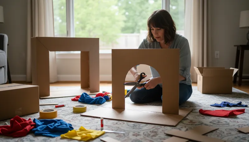 Illustration of cardboard: Thick paper used for making boxes and packaging.