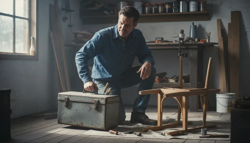 Illustration of toolbox: A container for holding tools.
