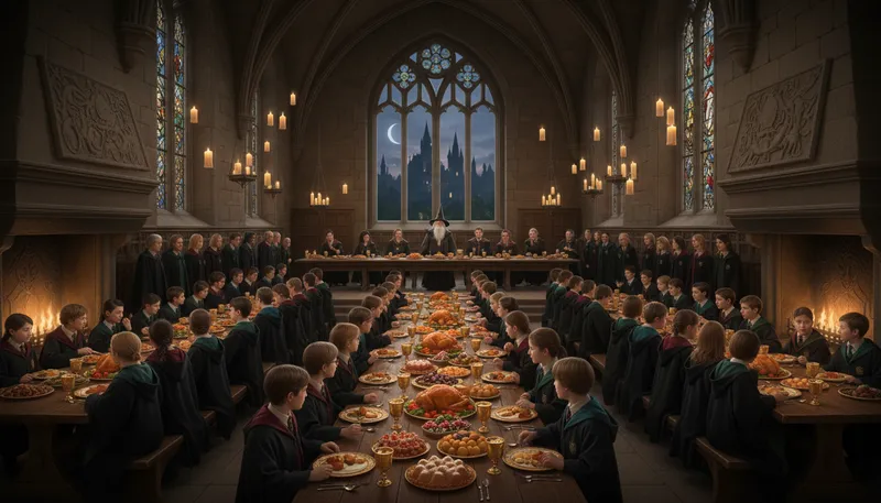 Illustration of hogwarts: a fictional school for wizards in literature.