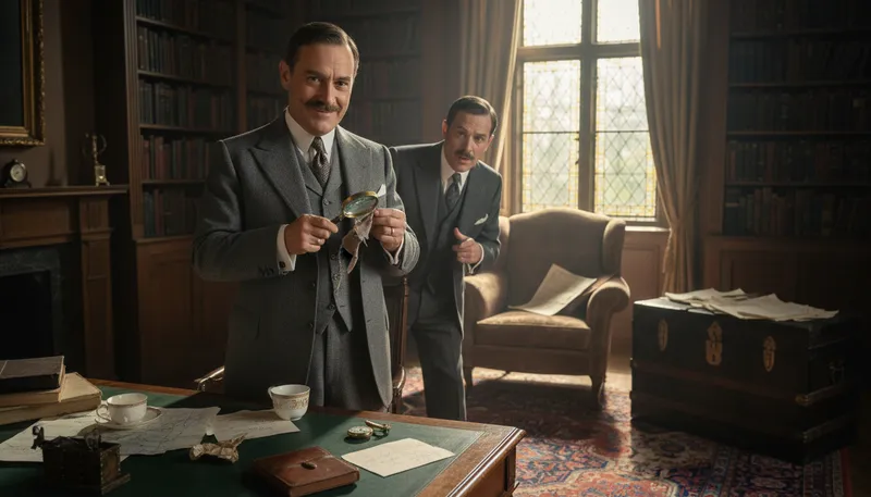 Illustration of poirot: A famous fictional detective created by Agatha Christie.