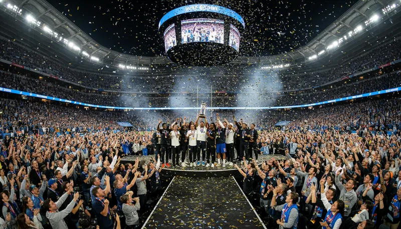 Illustration of championship: A contest to determine the best team or player.