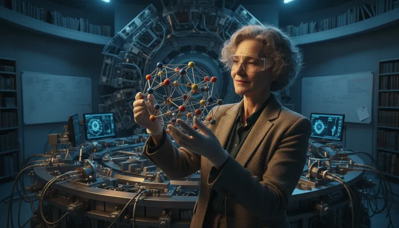 Illustration of hadron: A particle made of quarks.