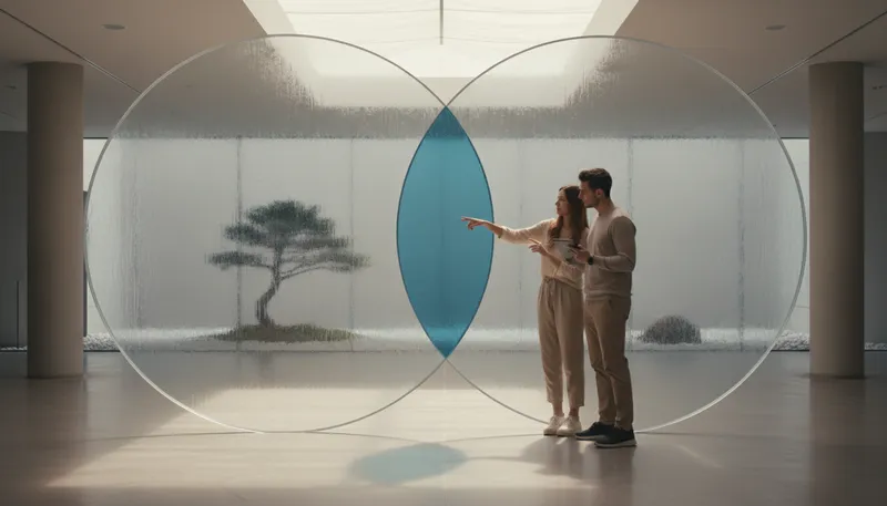 Illustration of overlap: To cover part of something.