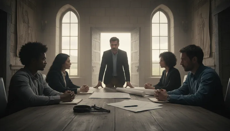 Illustration of daniel come to judgement: A situation requiring a decision or conclusion.