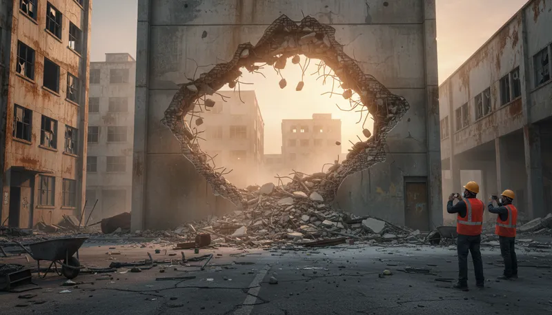 Illustration of blow a hole through: to create a significant impact or damage