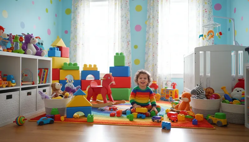 Illustration of nursery: A room or place for young children.