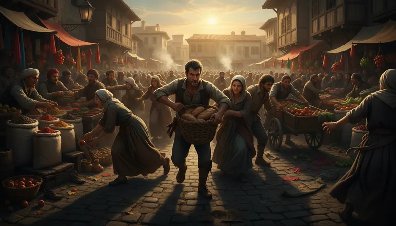 Illustration of every man for hisself: each person looks out for themselves