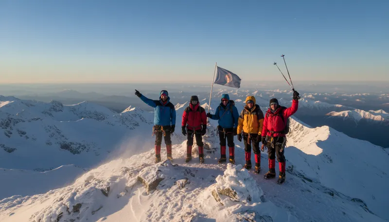 Illustration of expedition: an organized group undertaking a journey