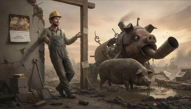Illustration of in a pig's arse: Not likely to happen.