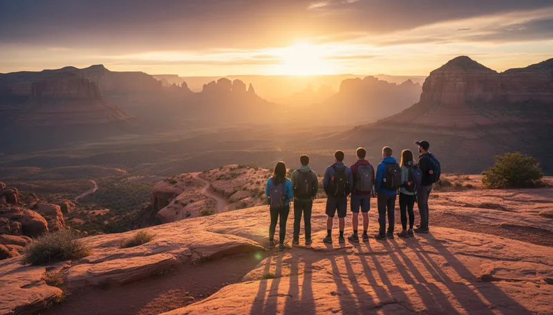 Illustration of sedona: A city known for its red rock formations.