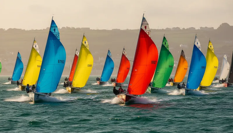 Illustration of regatta: A boat race, often with multiple teams.