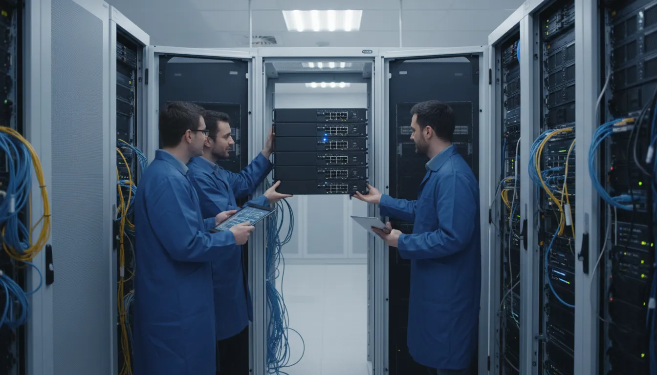 Illustration von NCS: a centralized computer system used to manage data traffic