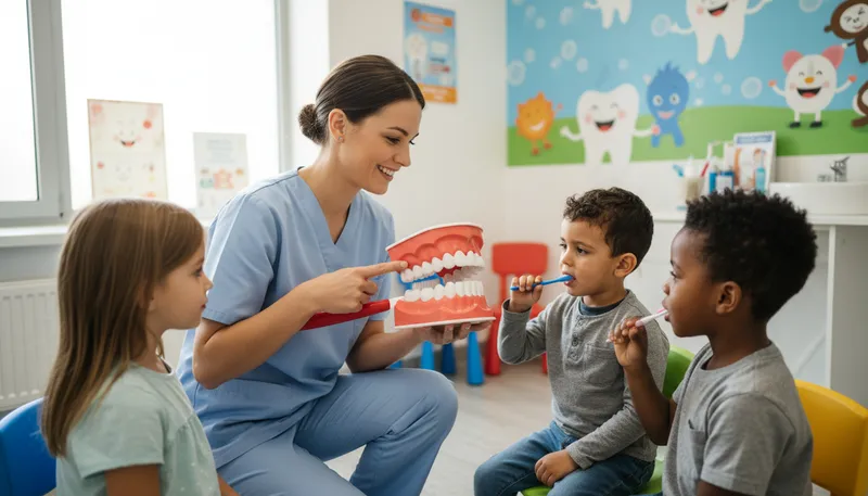 Illustration of hygienist: A professional who promotes health and cleanliness.