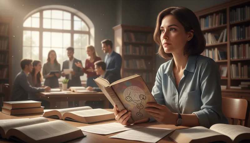 Illustration of psychology: study of mind and behavior traits