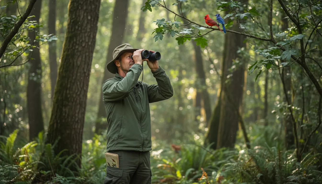 binocularのイラスト：An optical device for seeing distant objects clearly.