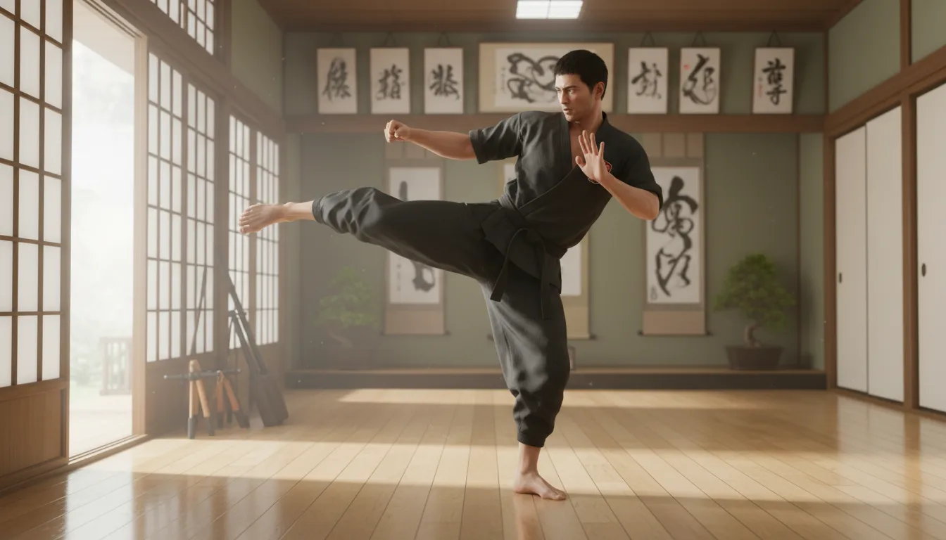 Illustration of jeet kune dk: Bruce Lee's martial arts philosophy and style.