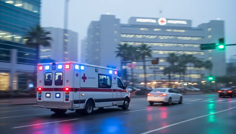 Illustration of hospital: A place where sick or injured people receive care.