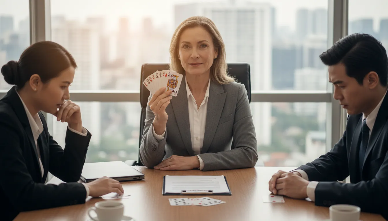 Hình minh họa cho hold the cards: to control the situation or outcome