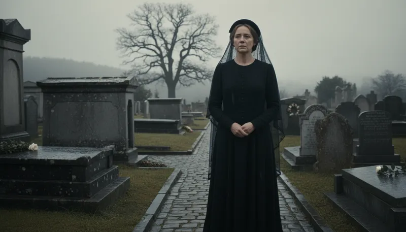 Illustration of widowed: Having lost a spouse through death.