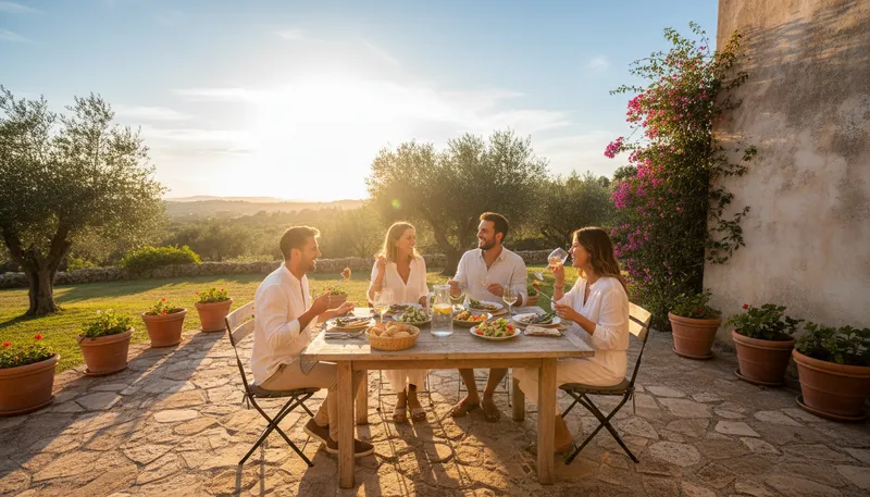 Illustration of patio: A paved outdoor area for dining or relaxing.