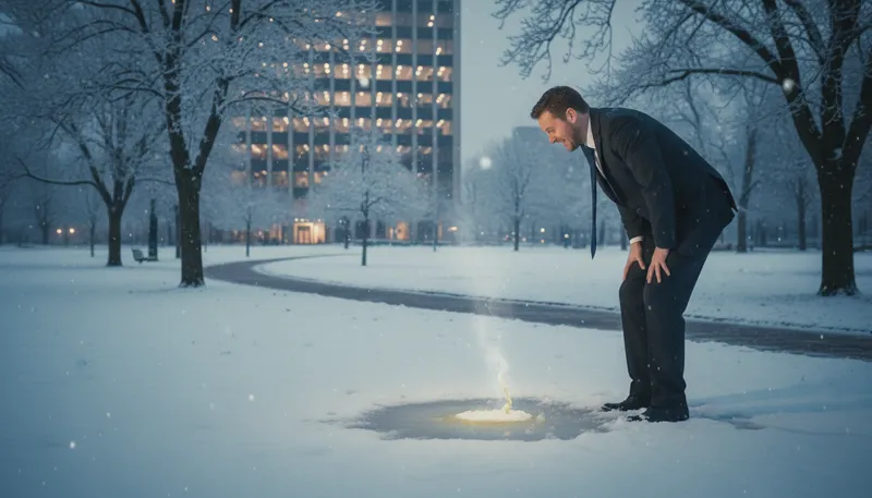 Illustration of couldn't piss a hole in the snow: to be unable to perform a simple task
