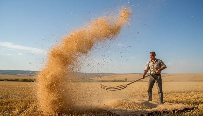 Illustration of chaff: husks of grain separated during threshing