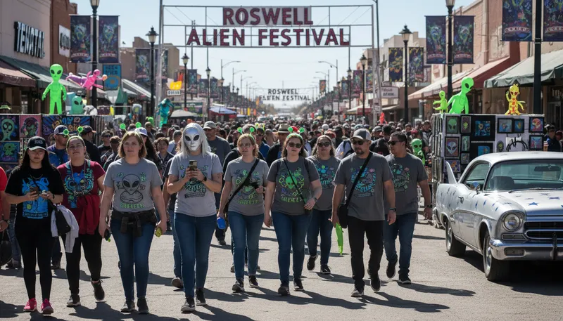 Illustration of roswell: A city known for its UFO-related history.