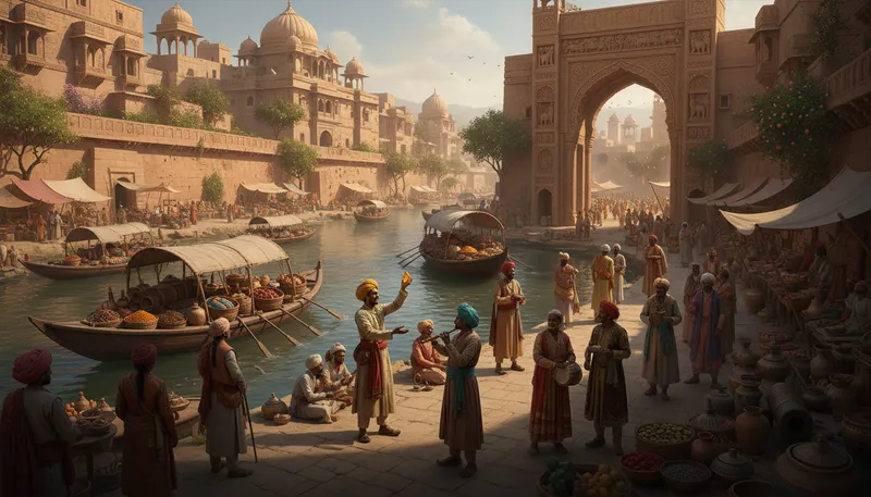 Illustration of rajya: A kingdom or realm in India.