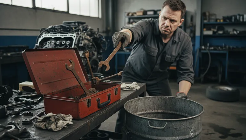 Illustration of bad iron: poor quality metal or tool