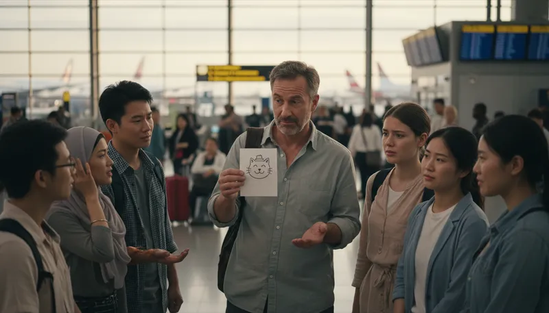 Illustration of lost in translation: Misunderstood or unclear due to language differences.