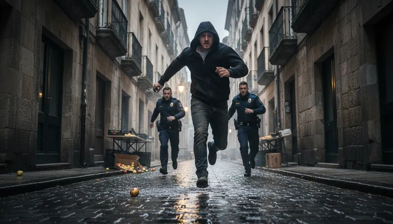 Illustration of hot on someone's heels: close behind someone; pursuing quickly.