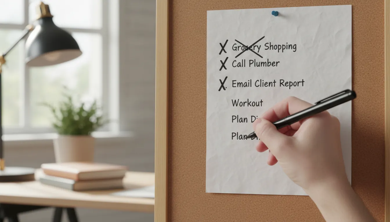 ภาพประกอบของ cross off: Remove an item from a list.