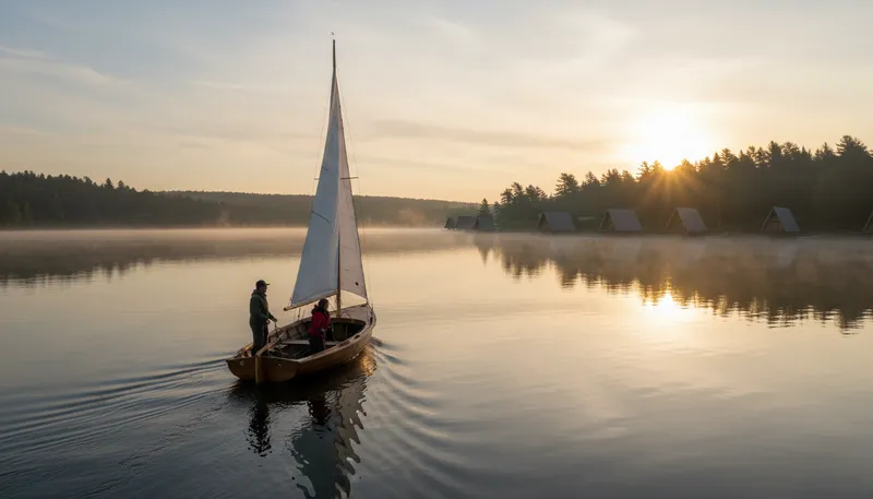 Illustration of sail: To travel across water using wind.