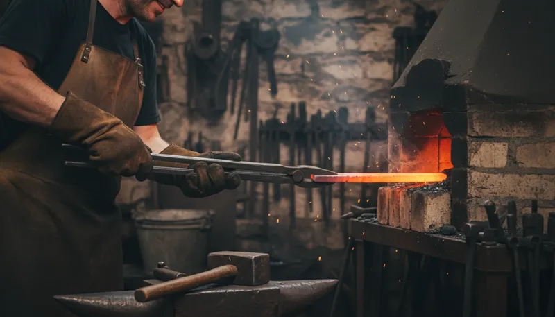Illustration of anneal: To heat and then cool for strength.
