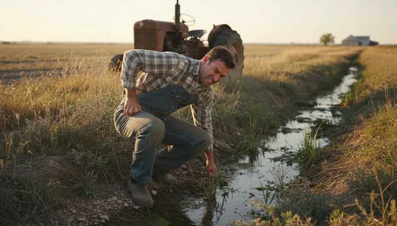 Illustration of itch the ditch: Slang for scratching an itch in a private area.
