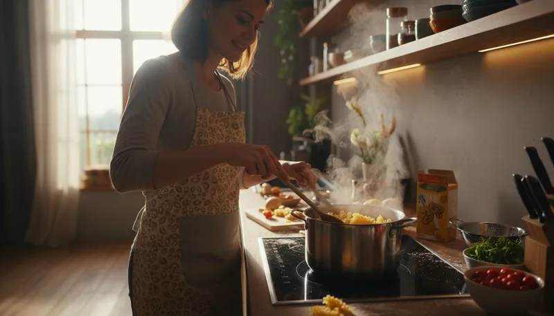 Illustration of boil up: to heat something until it bubbles or cooks.