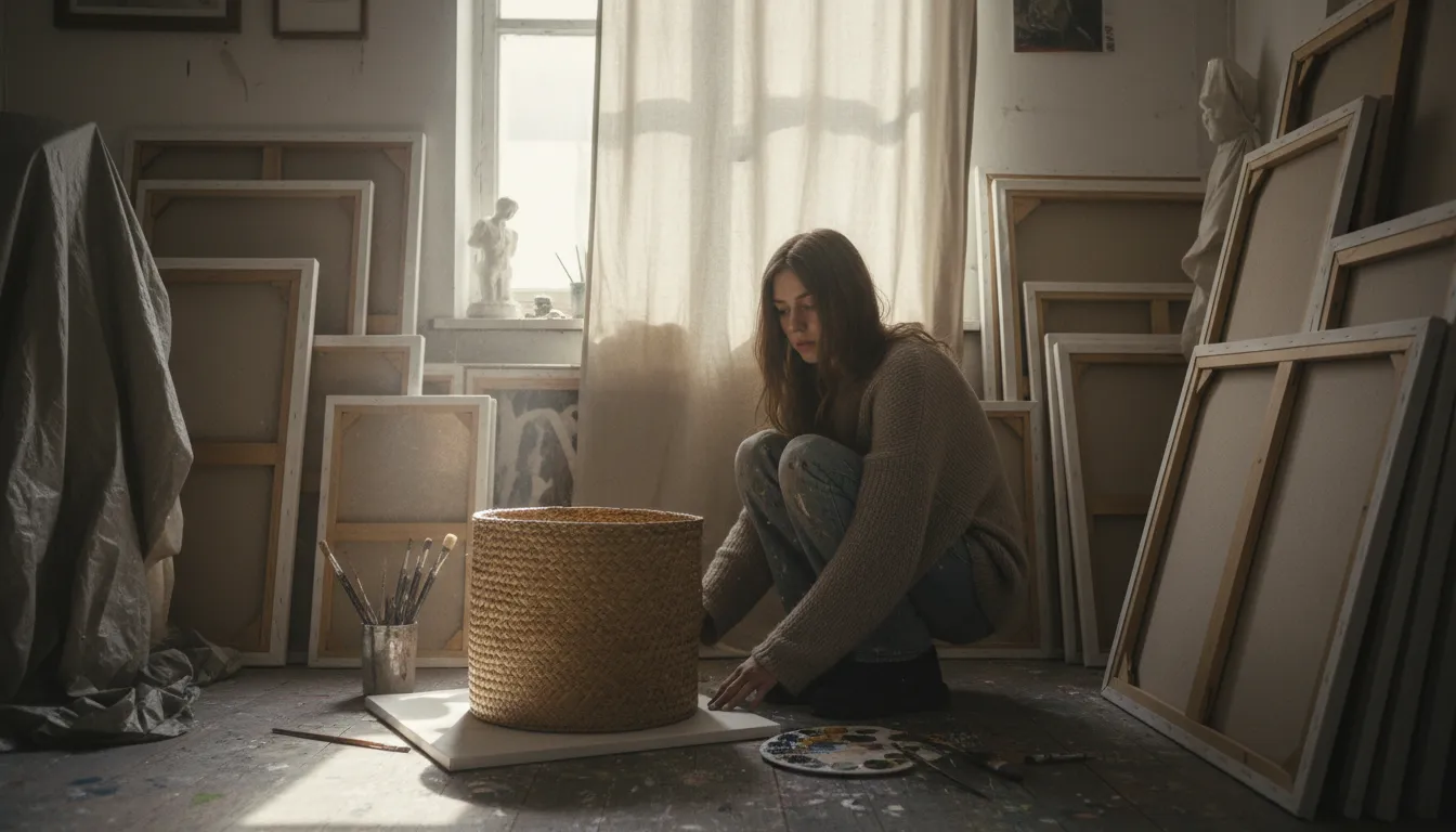 Illustrazione di hide one's light under a bushel: to keep personal talents a secret