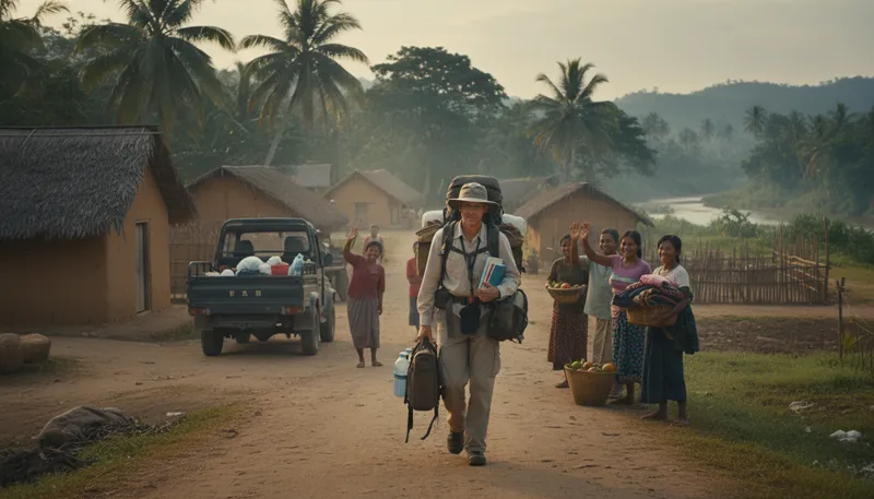 Illustration of missionary: person engaged in a specific cause or activity
