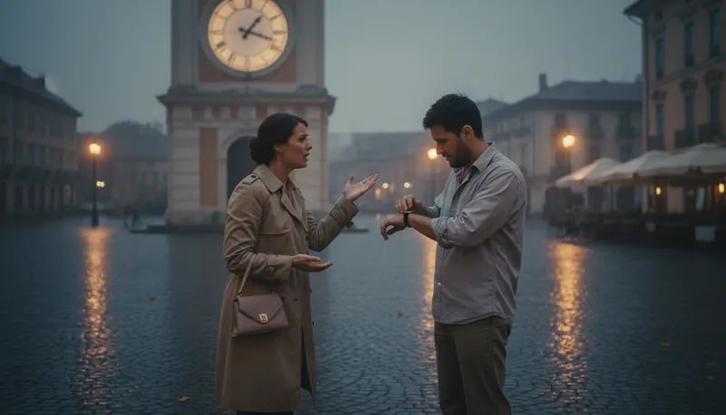 Illustration of time you got a watch: suggesting someone is late or needs to hurry