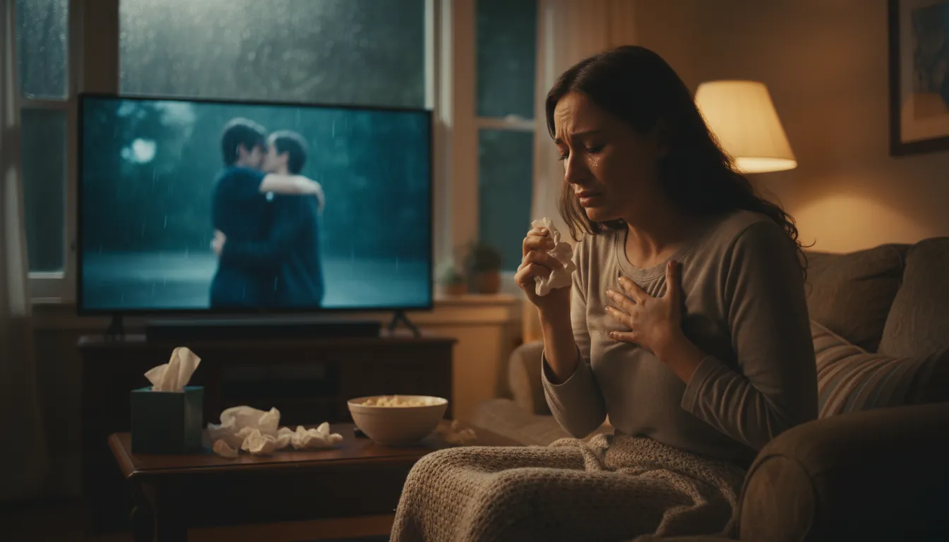 play on someone's heartstrings का चित्र: to evoke strong emotions from someone.