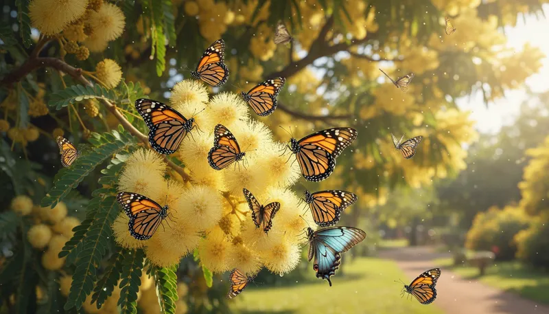 Illustration of mimosa: a genus of flowering plants