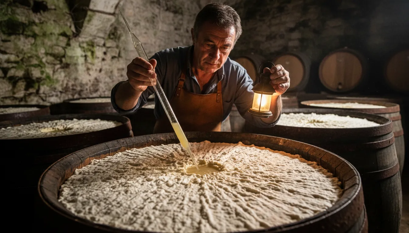 Ilustrasi flor: yeast that grows on the surface of some wines