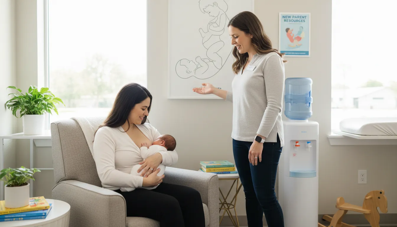 Illustrazione di breastfeeding: feeding an infant with mother's milk