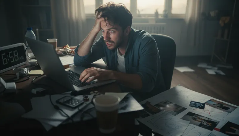 Illustration of procrastination: The act of delaying or postponing tasks.