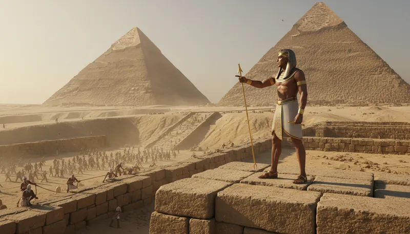 Illustration of pharaoh: An ancient Egyptian ruler, often seen as divine.