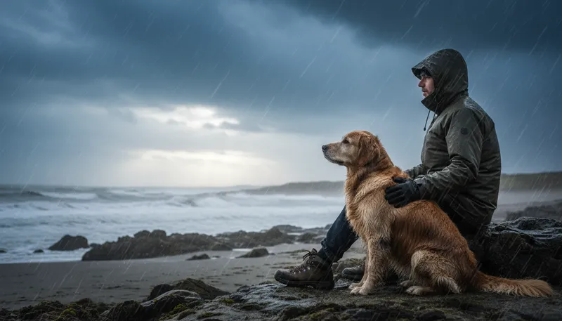Illustration of all-weather friend: A loyal companion in any weather.