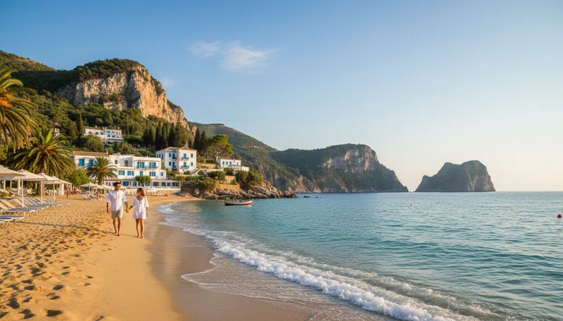 Illustration of corfu: A Greek island in the Ionian Sea.